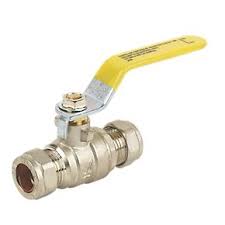 28mm Gas Lever Ball Valve (Yellow)