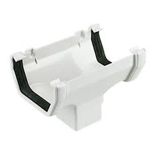 117mm Square Line Running Outlet - White