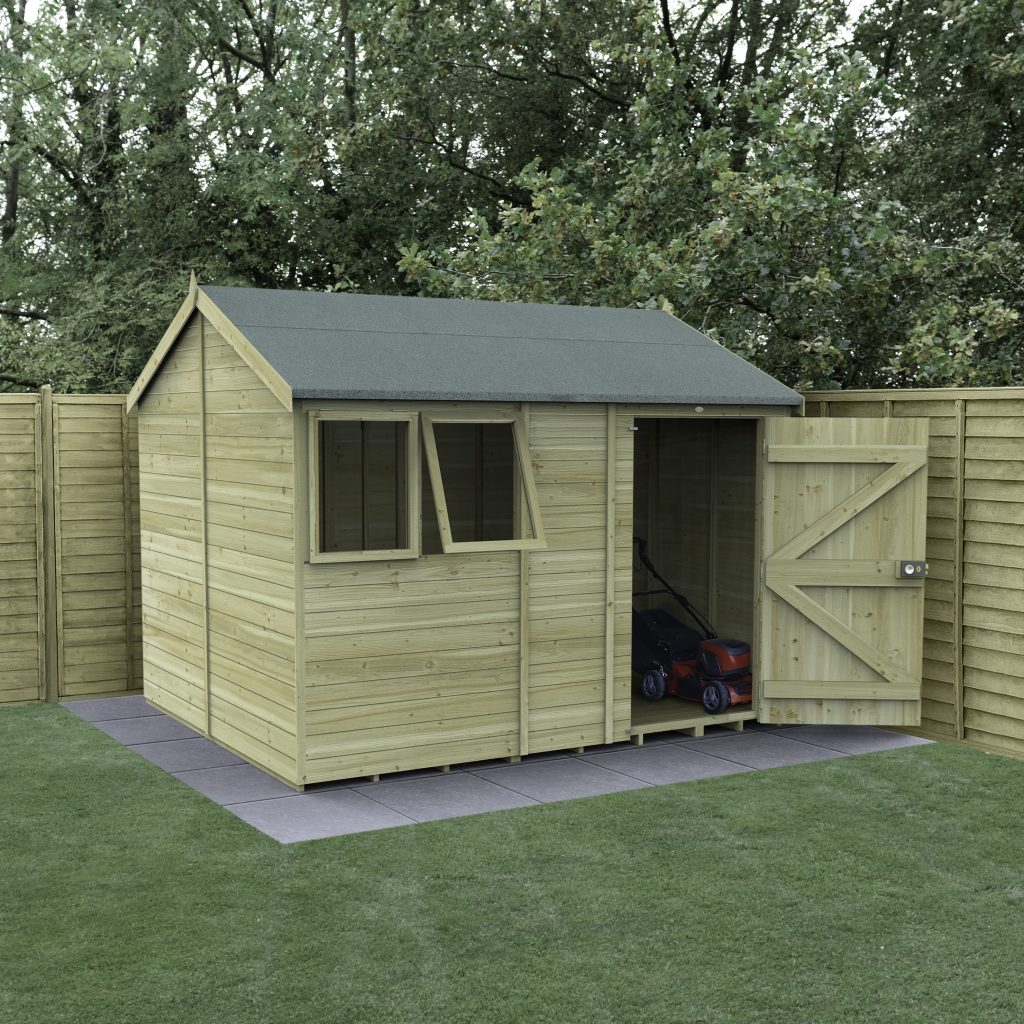 Forest Garden DTS Timberdale 10 X 8  Reverse Apex Shed 