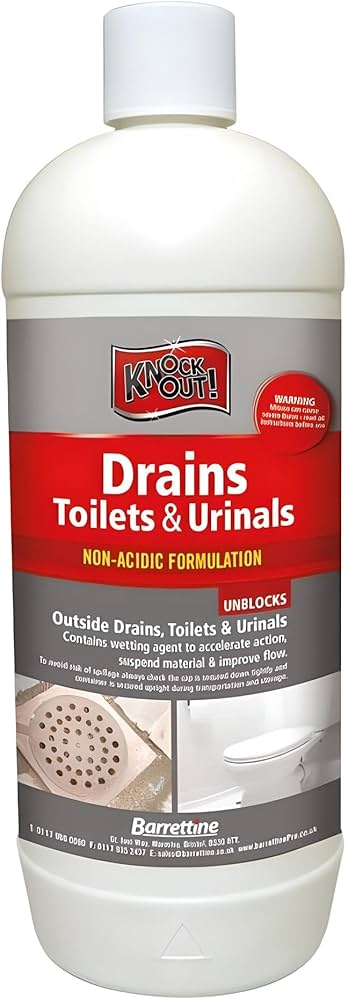 Knock Out Drains, Toilets & Urinals Drain Cleaner (Non Acidic)- 1L