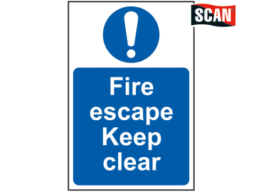 Safety Sign - Fire escape Keep clear