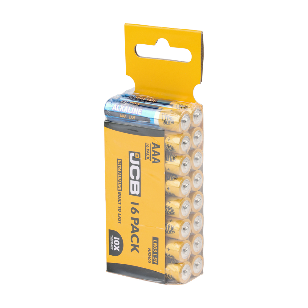 JCB Ultra Alkaline Batteries Trade Pack - AAA (Pack of 16)