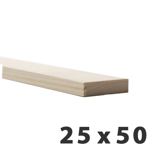 25 x 50mm (Fin: 20.5 x 44mm) PAR/PSE Softwood Pine Timber (2x1)