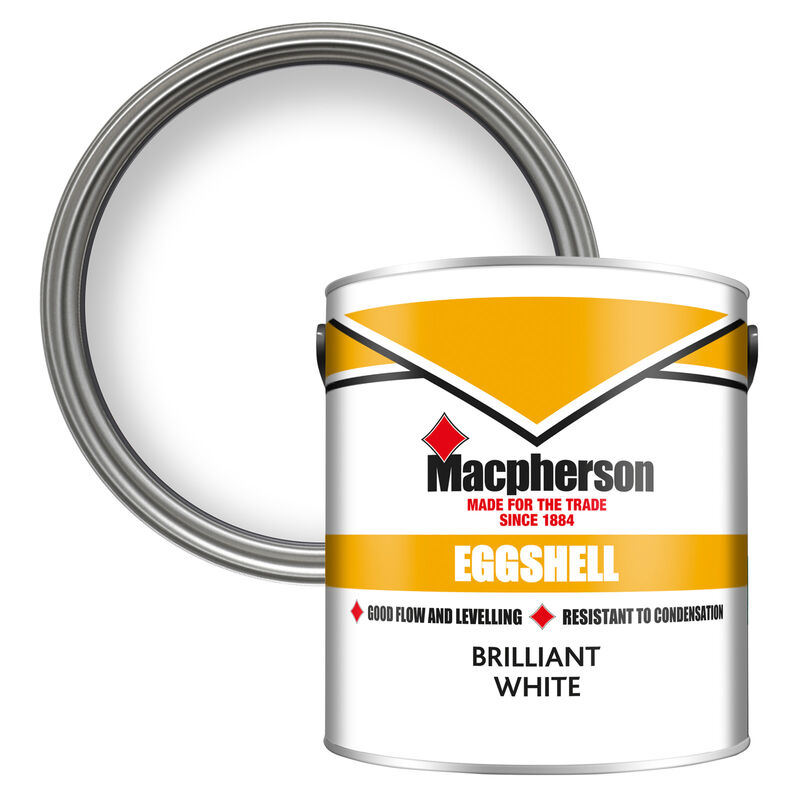 Macpherson Eggshell Paint (Solvent/oil based) - Briliant White - 2.5L