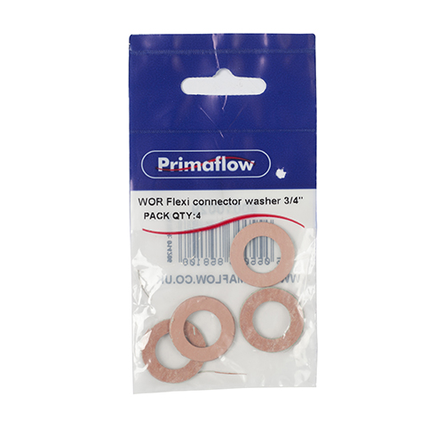 Pre-Packed WOR Flexi connector washer 3/4" (Pack of 4)