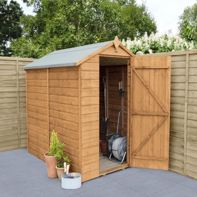 Forest Garden DTS Shiplap Dip Treated 6x4 Apex Shed - No Window 
