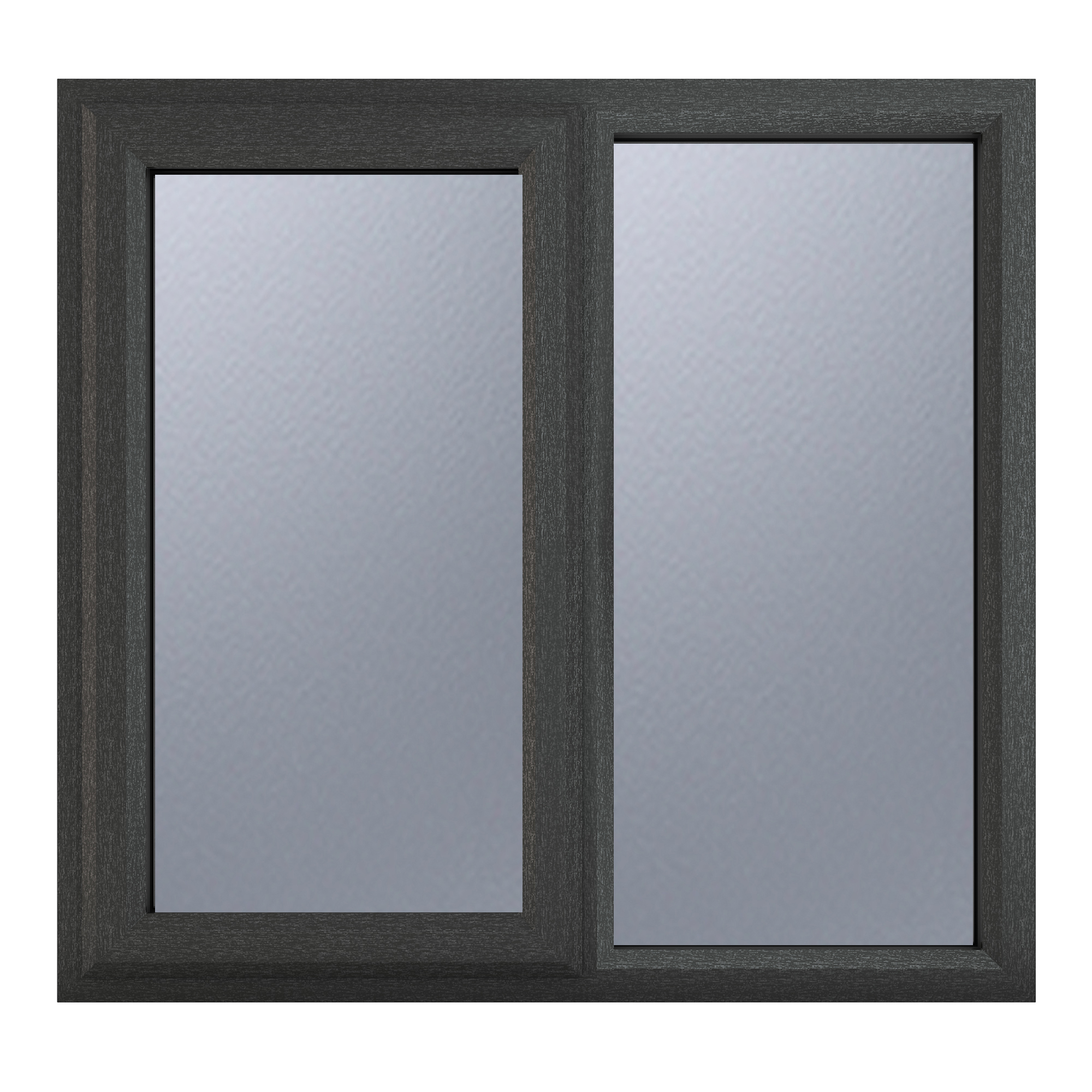 Crystal uPVC Window Grey 7016 external White Internal A Rated Left Hand Side Hung Next to a Fixed Light 1190mm x 965mm Obscure Glazing