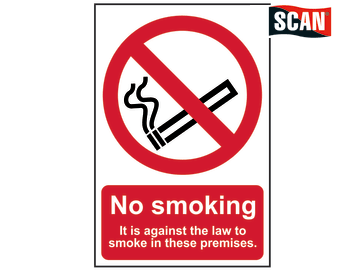 Safety Sign - No smoking It is against the law to smoke on these premises