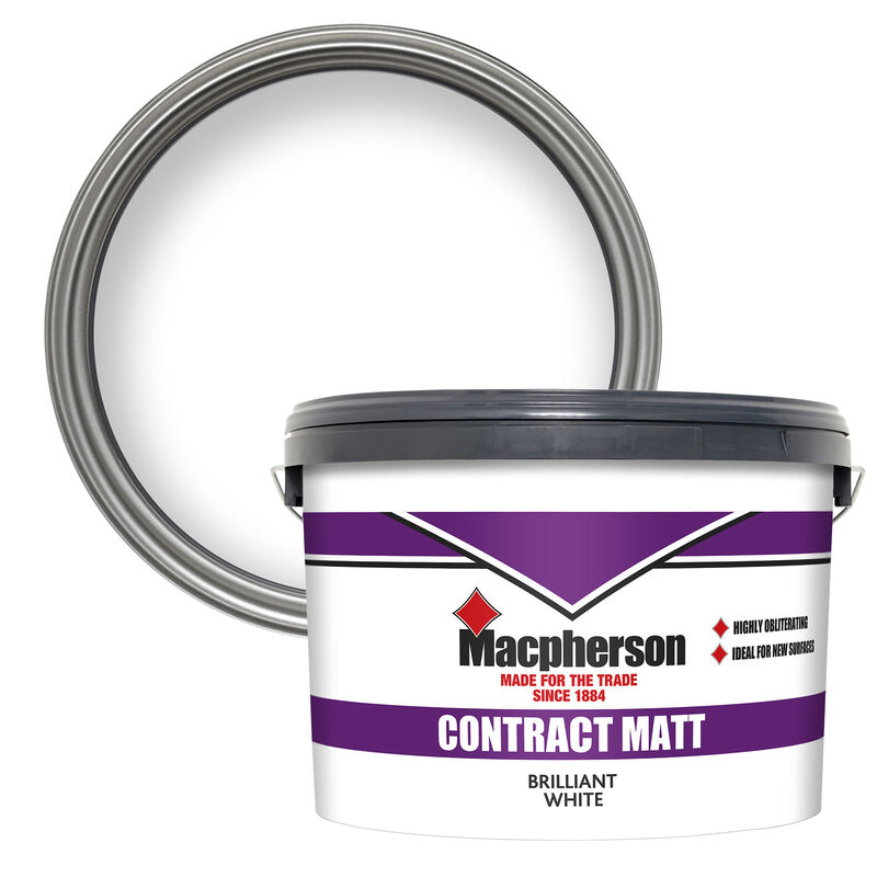 Macpherson Paint Contract Matt (Water based) - Brilliant White - 10L