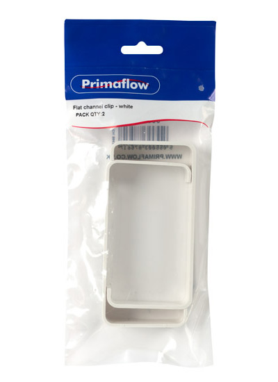 Pre-Packed Flat channel clip - white (Pk2)