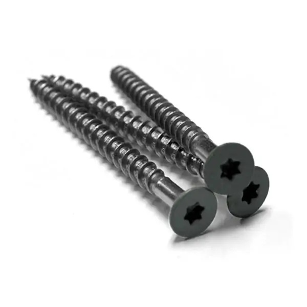 BuildDeck Solid Composite Face Fix Stainless Steel coloured Decking Screws - Grey - Box of 100