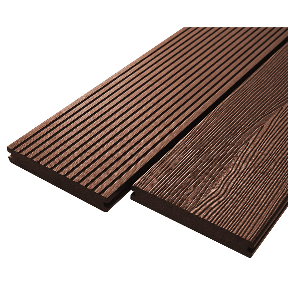 BuildDeck VINTAGE Solid Dual-Sided Composite Decking (Woodgrain/Low-Slip Castle) - Redwood - 146 x 23 x 3600mm (3.6m)