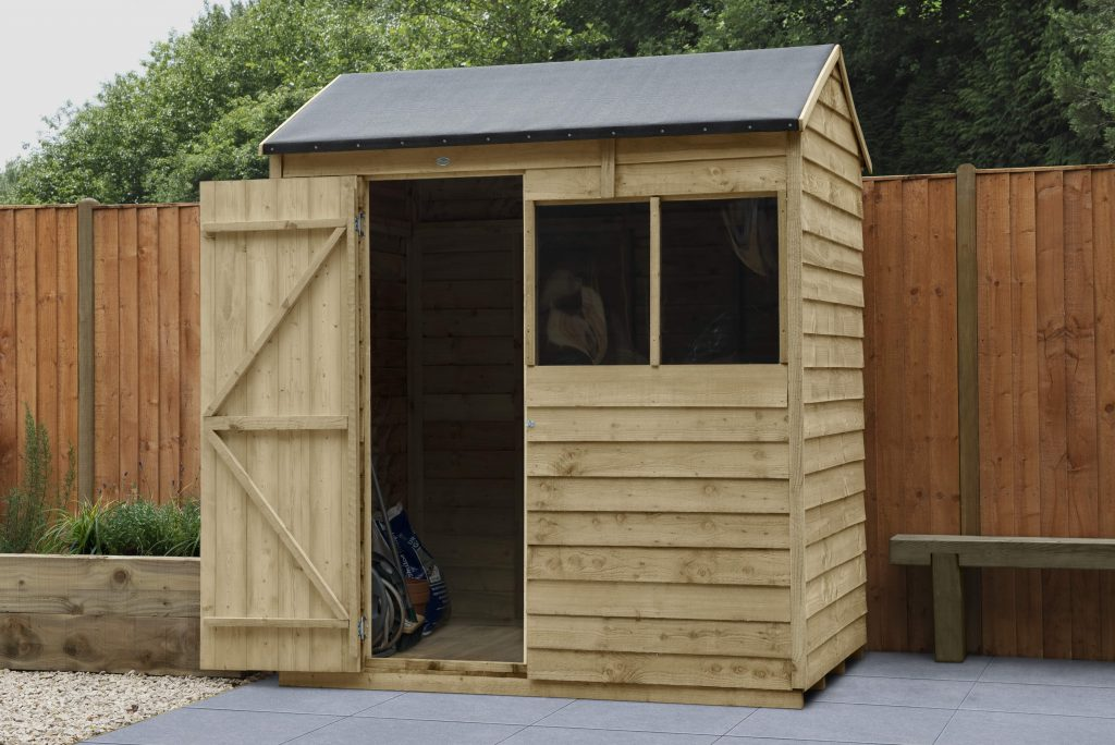 Forest Garden DTS Overlap Pressure Treated 6x4 Reverse Apex Shed 