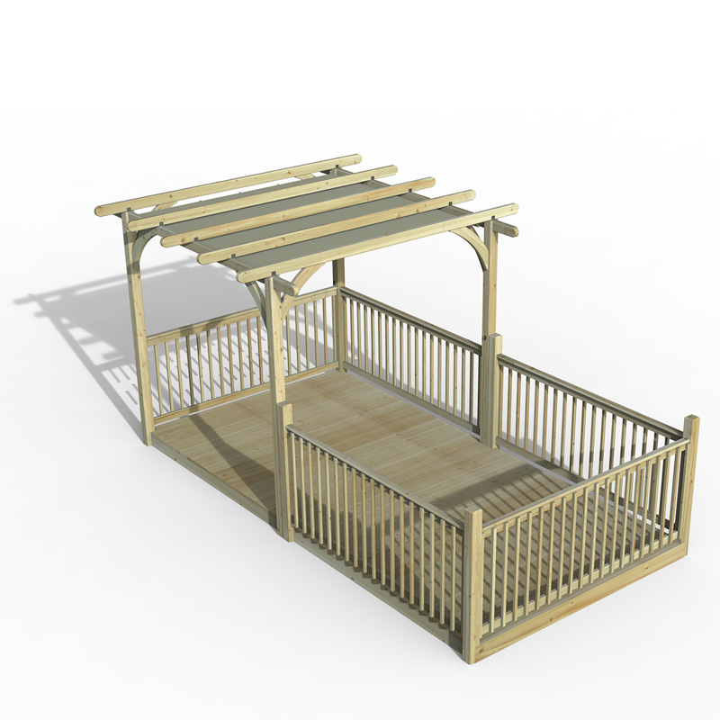 Forest Garden DTS Ultmia Pergola and Decking kit 5 x Balustrade with Canopy 