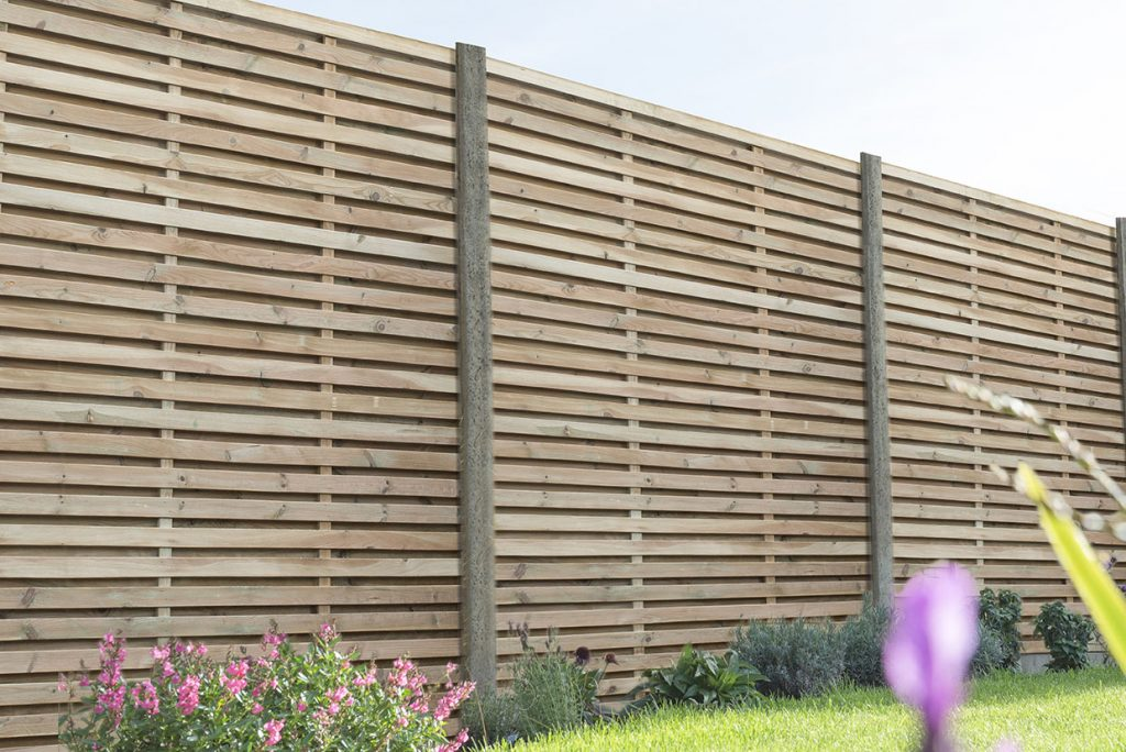 Forest Garden DTS 1.8m x 1.8m Pressure Treated Contemporary Double Slatted Fence Panel  - Pack of 4 
