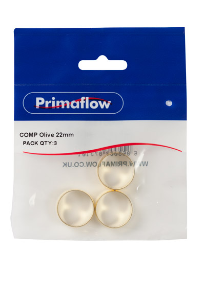 Pre-Packed Compression Olive 22mm (Pack of 3)