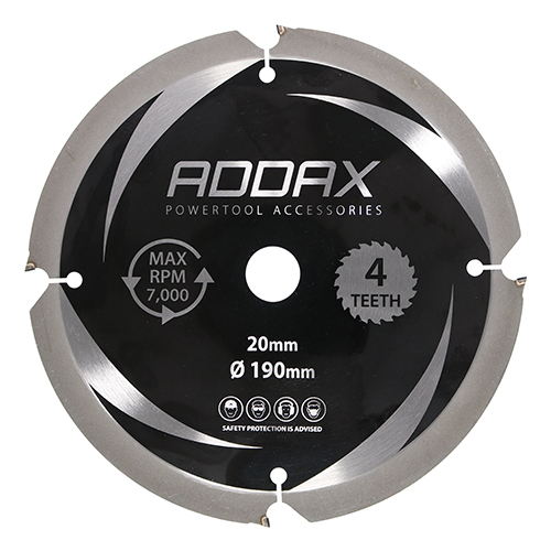 Addax 165mm PCD Fibre Cement Saw Blade (For Fibre Cement Materials) Circular Saw Blade (20mm Bore) - 4 Teeth