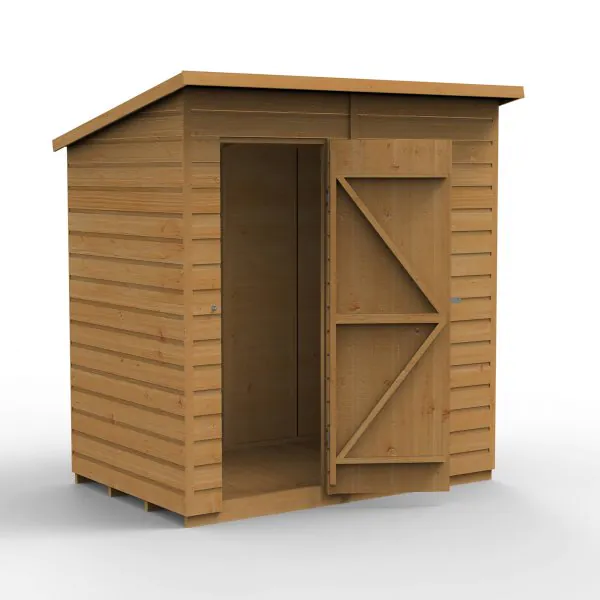 Forest Garden DTS Shiplap Treated 6x4 Pent Shed - No Window 