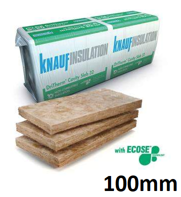 100mm Knauf Crown Dri-therm 32 (GREEN) 'Ultimate' Cavity Slab Insulation (3.28m2)
