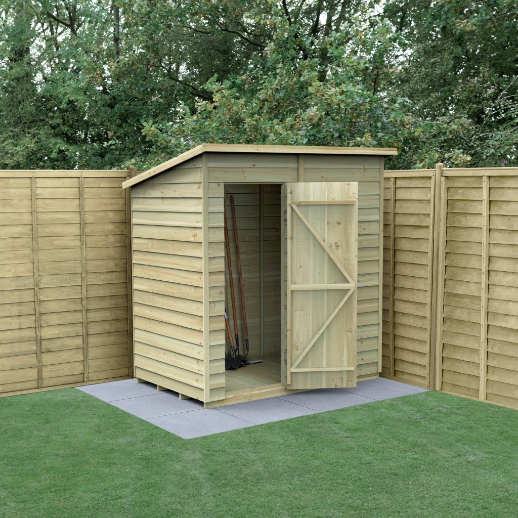 Forest Garden DTS Overlap Pressure Treated 6x4 Pent Shed - No Window 