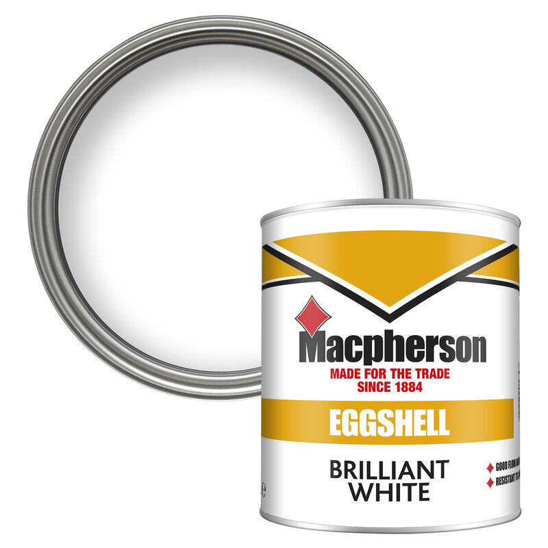 Macpherson Eggshell Paint (Solvent/oil based) - Briliant White - 1L