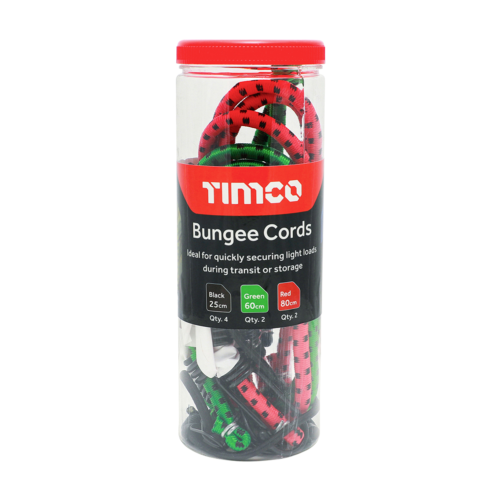 Timco Mixed Bungee Cords (Pack of 8)