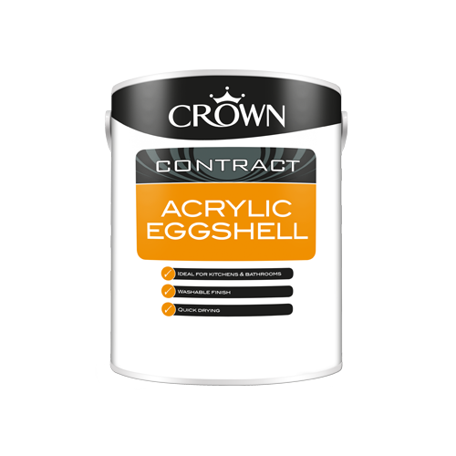 Crown Contract Acrylic Eggshell (Water Based) - Brilliant White - 5L