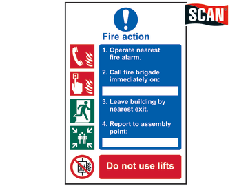 Safety Sign - Fire action procedure