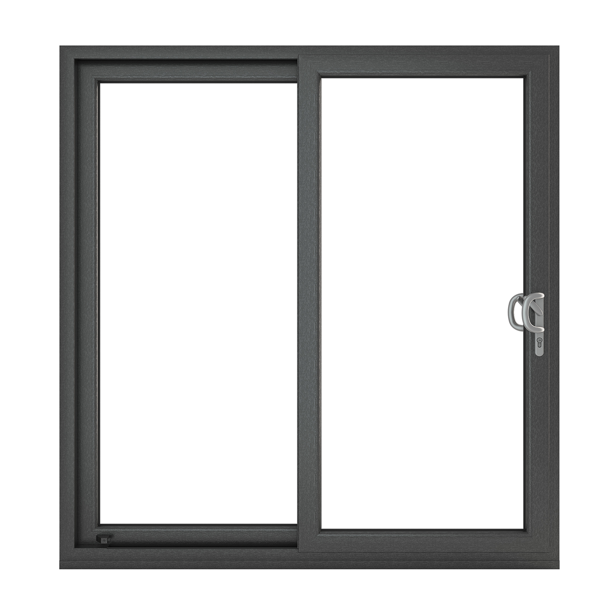 Crystal uPVC Grey 7016 External White Internal Sliding Patio Right to Left 150mm Cill Included 1490mm x 2090mm Clear Glazing 