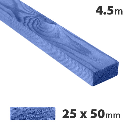 BS5534 Graded 25 x 50mm Blue Treated Timber Batten (4.5m)