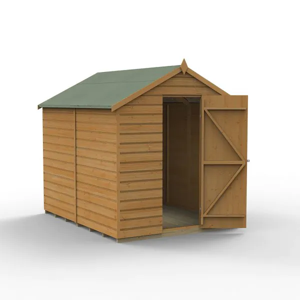 Forest Garden DTS Shiplap Dip Treated 6x4 Apex Shed - No Window 