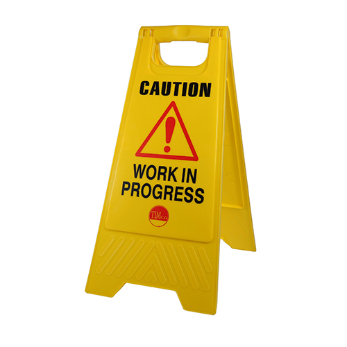 TIMCO Caution Work in Progress A-Frame Safety Sign  - 610 x 300 x 30
