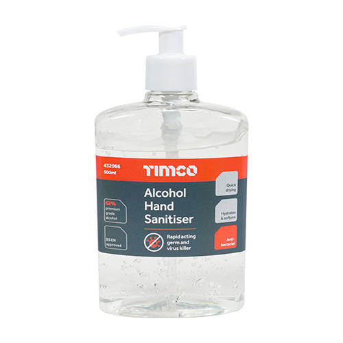 TIMCO Alcohol Hand Sanitiser Gel Pump (Antibacterial) - 500ml