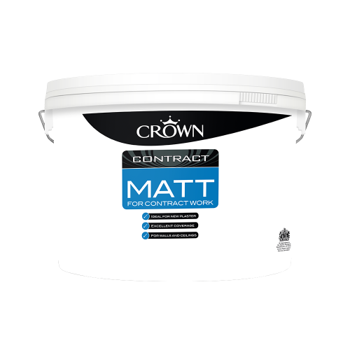Crown Contract Matt Emulsion - Brilliant White - 10L