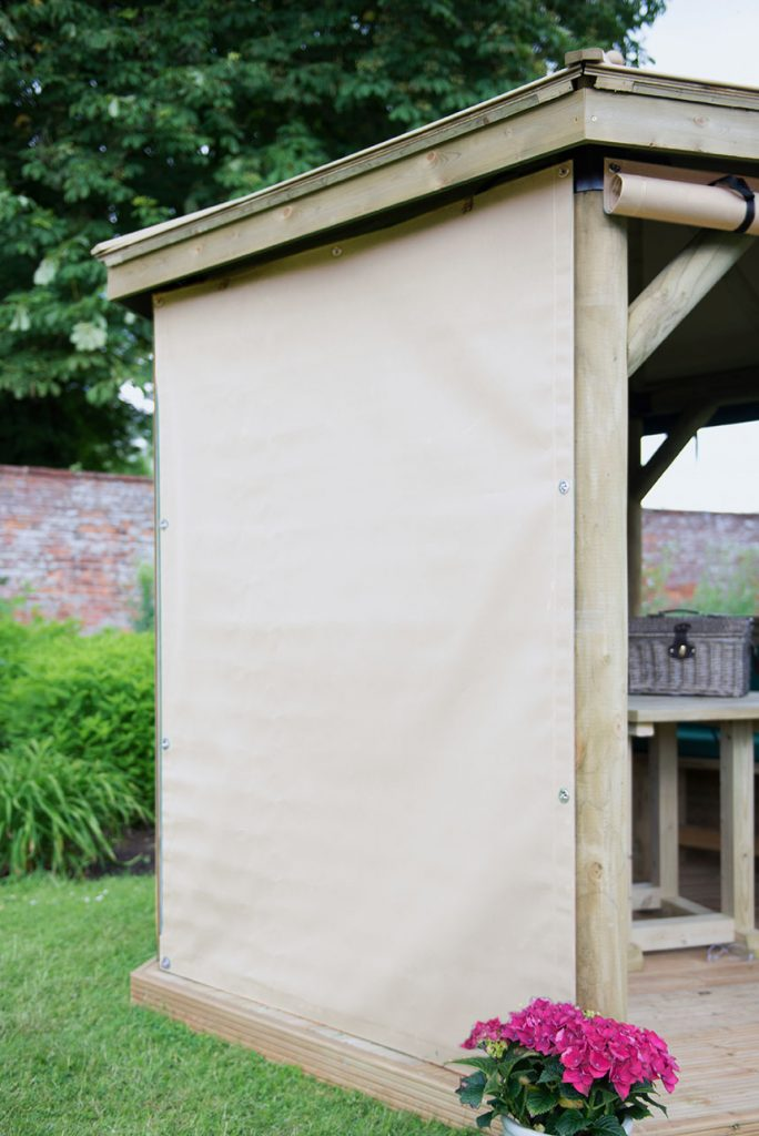 Forest Garden DTS 5.1m Premium Oval Wooden Gazebo Curtains - Cream