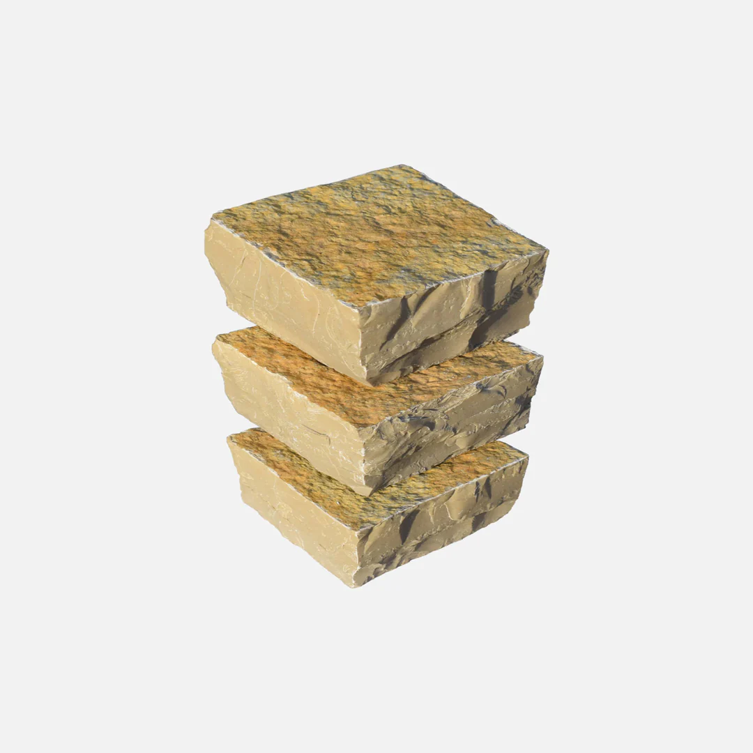 GlobalStone DTS 22-50mm 150x150mm Limestone Pathway Setts - Honey Blend (Tumbled) (11.25m2)