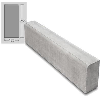 BS BN3 Bullnose Road Kerb - 125 x 255 x 914mm