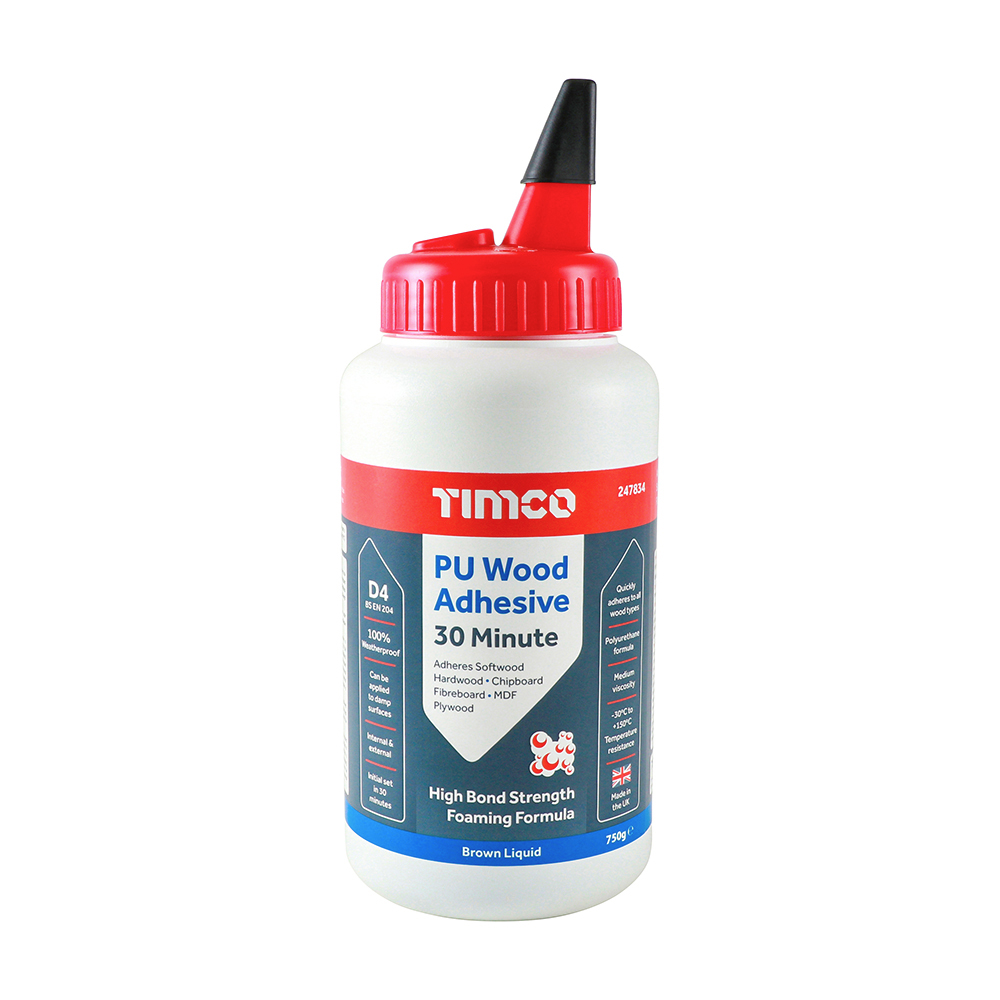 TIMCO 6 in 1 PU D4 Wood Adhesive 30 Minutes Liquid - 750g