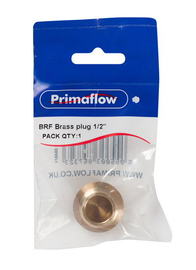 Pre-Packed BRF Brass Plug 1/2" (Pack of 1)