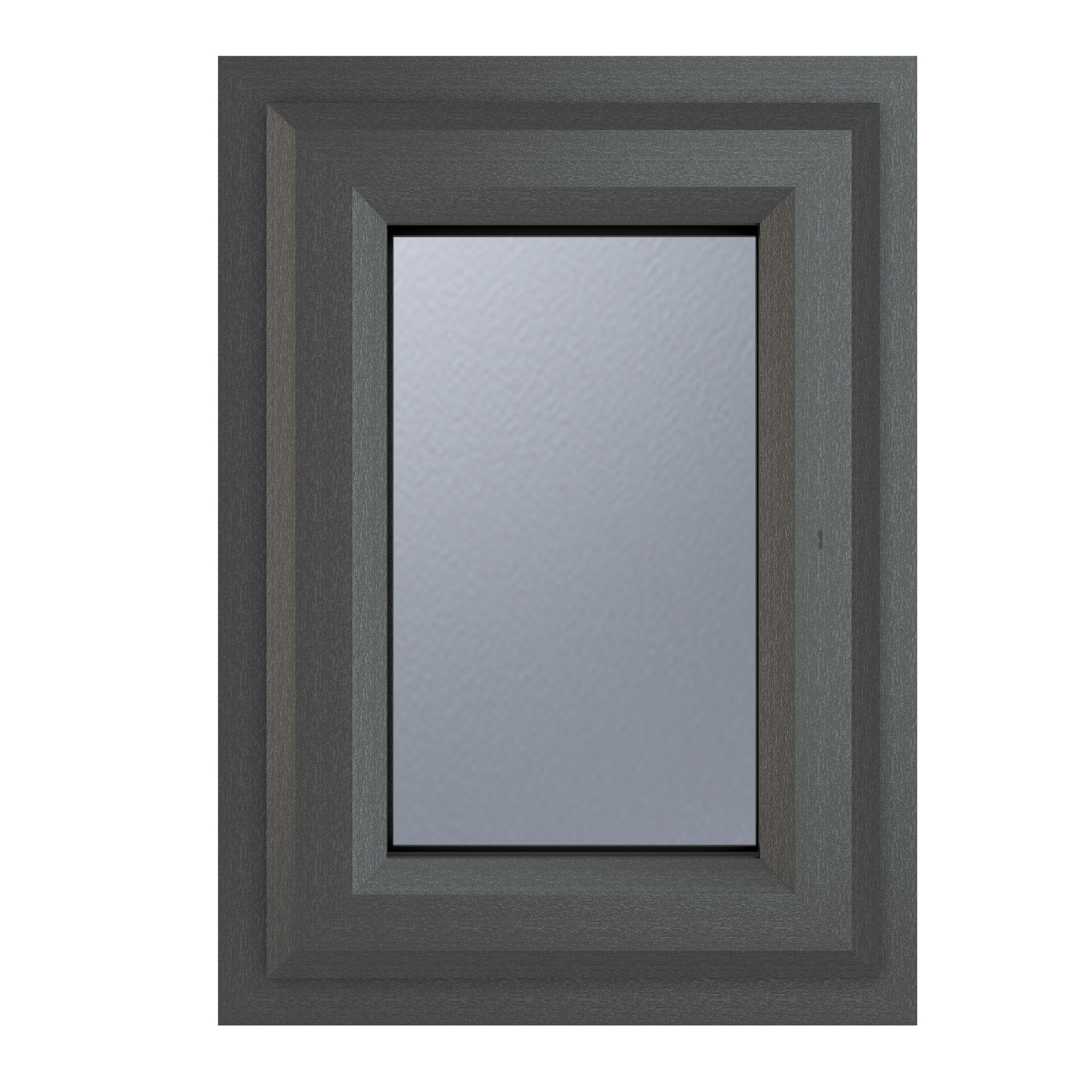 Crystal uPVC Window Grey 7016 external White Internal A Rated Top Opener 440mm x 610mm Obscure Glazing