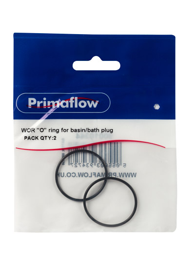 Pre-Packed WOR ''O'' ring for basin/bath plug (Pack of 2)