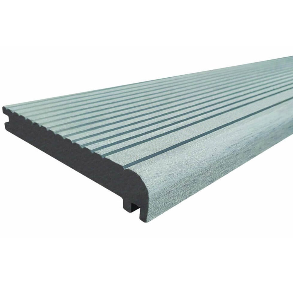 BuildDeck Low-Slip Bullnose Step Board Composite Decking - Grey - 168 x 23 x 2400mm (2.4m)