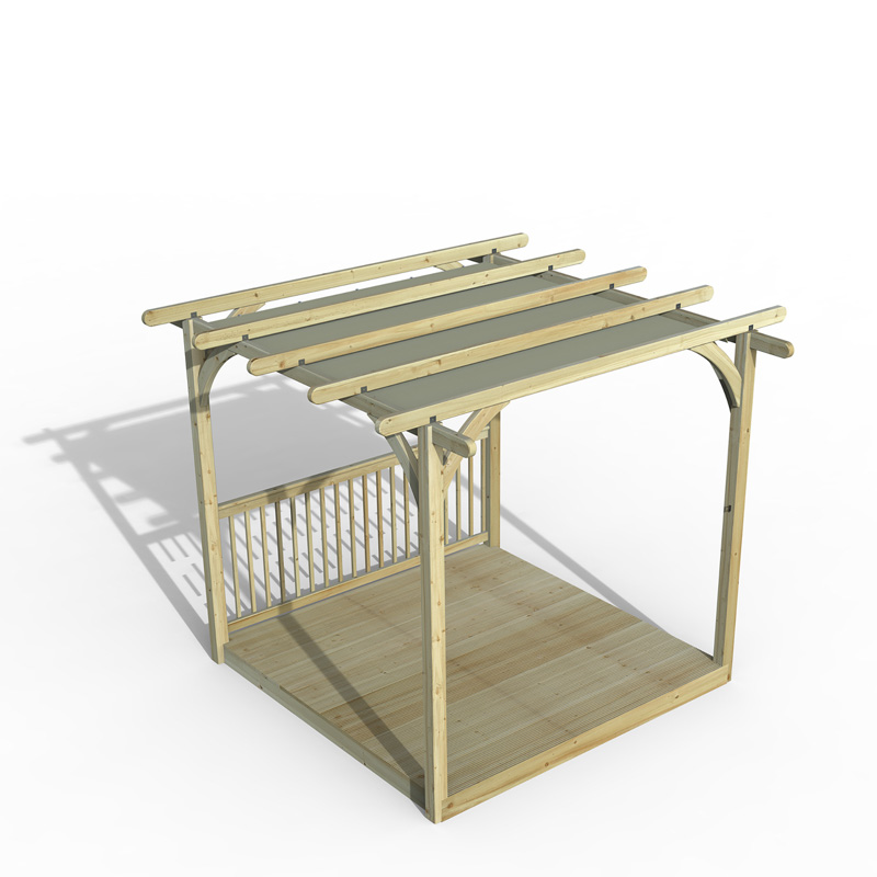 Forest Garden DTS Ultmia Pergola and Decking kit 1x  Balustrade with Canopy 