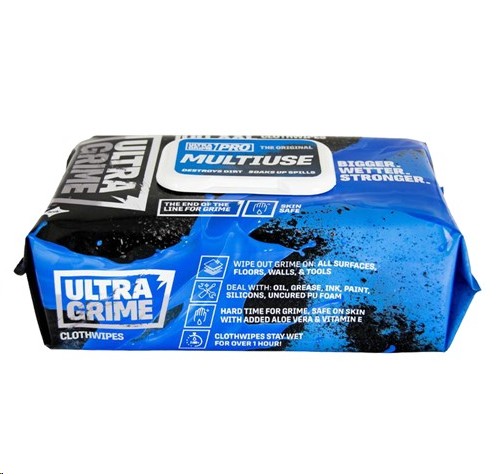UltraGrime Pro - Multi-Use (Black/Blue) - Super Performance Wipes - 100 Wipes