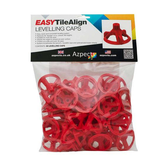 Azpects EASY TileAlign Red Levelling Caps (Pack of 50)