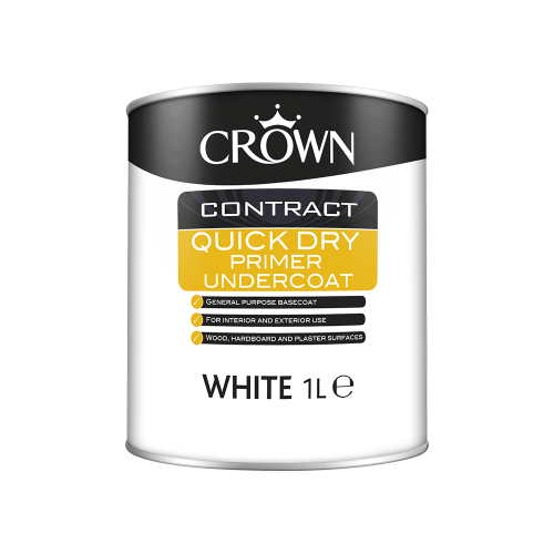 Crown Contract Quick Dry Primer Undercoat (Water Based) - White - 1L