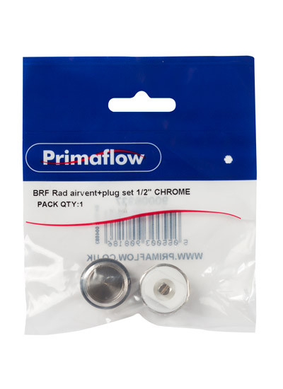 Pre-Packed BRF Rad Airvent + Plug Set 1/2" CHROMED (Pack of 1)