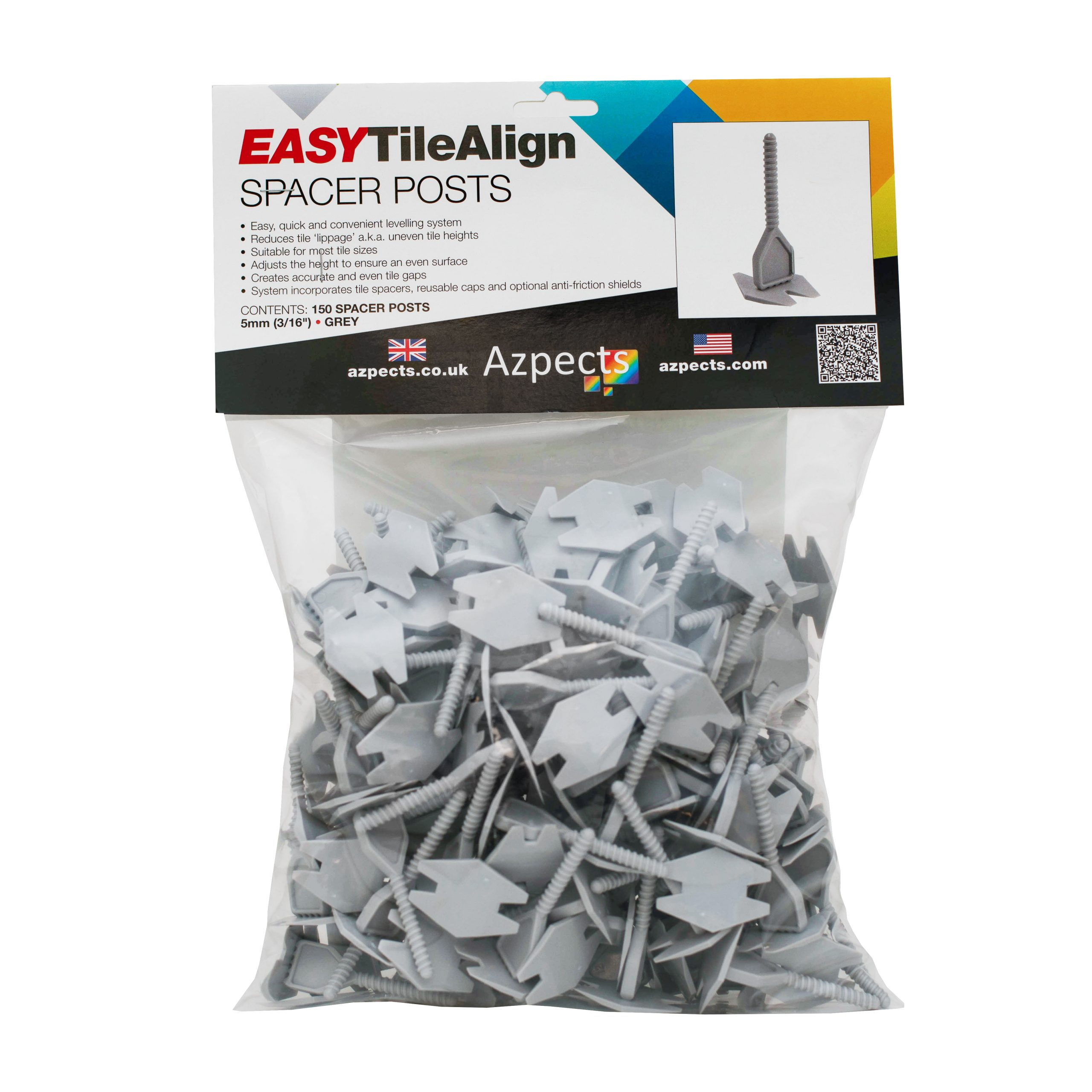Azpects EASY TileAlign 5mm Yellow Spacer Posts (150 per bag)