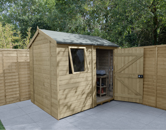 Forest Garden DTS Timberdale 8 X 6 Reverse Apex Shed 