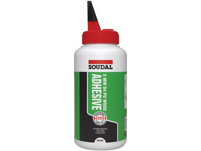 Soudal 5 Minute PU Polyurethane Expanding D4 Adhesive/Glue - 750g